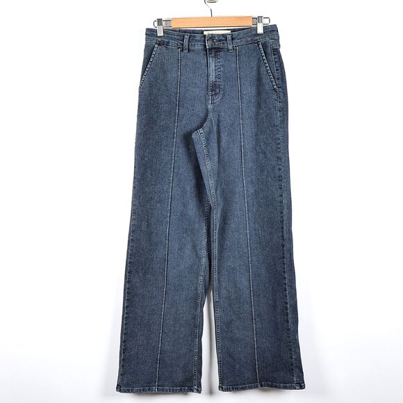 Me by Jennie Garth Jeans Womens Boston Pintuck Wide Leg Size 8 Blue High‎ Rise - Picture 1 of 8